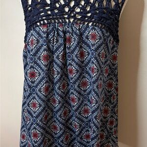 White Stag Navy and Red Geometric Dress